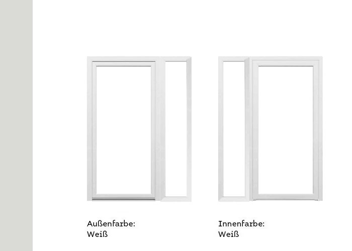 Nebeneingangstüren PVC T-Door Tech - Einflügelig Dreh Rechts mit Seitenteil Links Weiß