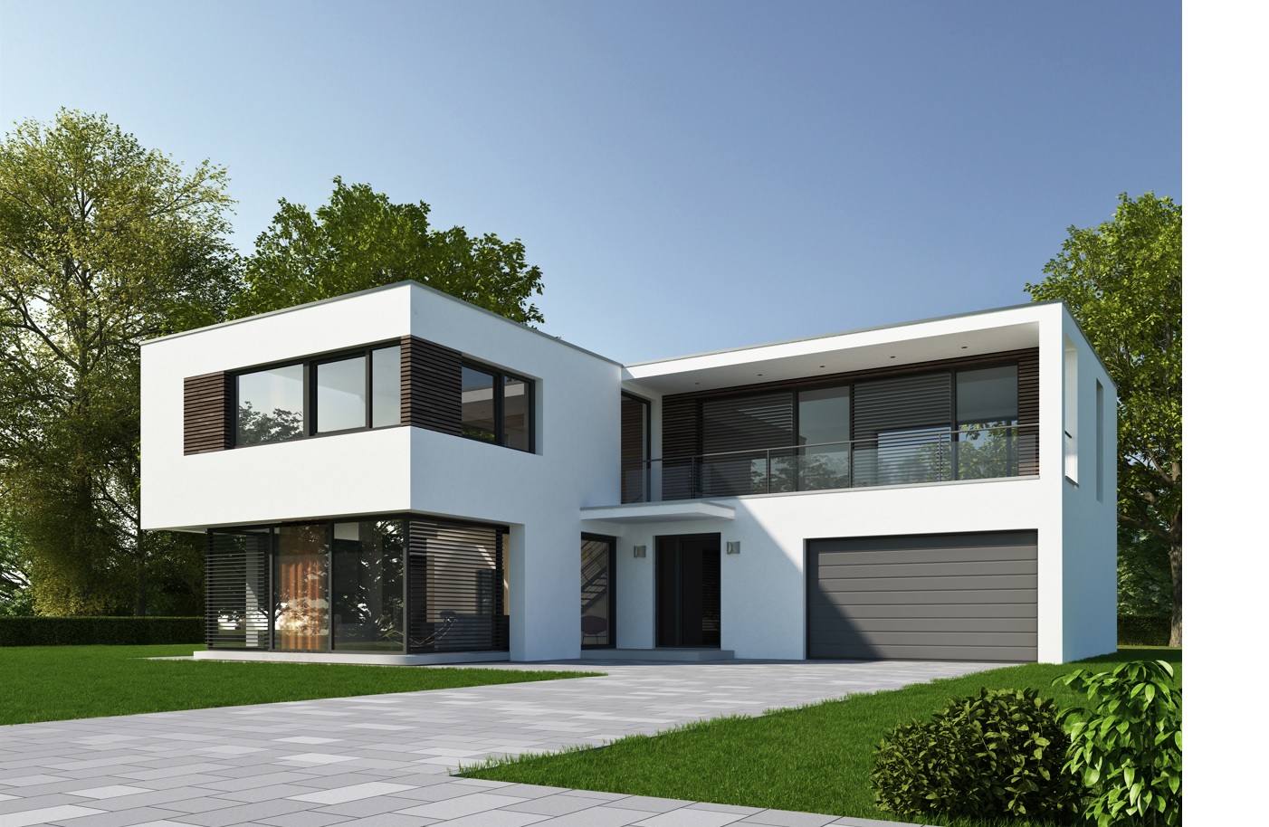 Modernes Gebäude mit Aluminiumfenstern