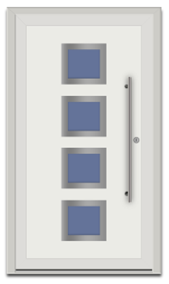  Haustüre mit vier Scheiben
